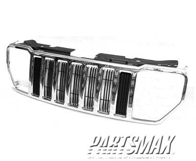 1200 | 2008-2012 JEEP LIBERTY Grille assy Matte Black; w/Chrome Frame | CH1200317|55157218AC