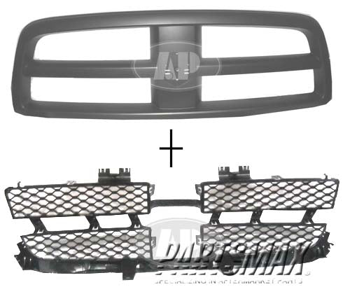 1200 | 2011-2012 RAM 1500 Grille assy PTM | CH1200327|68234161AA
