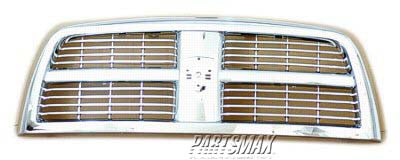 1200 | 2011-2012 RAM 2500 Grille assy Code MF1; Chrome | CH1200335|68001468AB