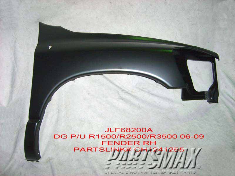 1241 | 2006-2009 DODGE RAM 2500 RT Front fender assy  | CH1241255|55276986AB