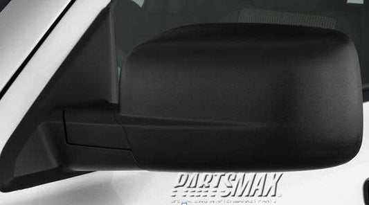 1320 | 2011-2012 RAM 2500 LT Mirror outside rear view Manual; w/o Towing; Textured Black | CH1320308|55372069AH