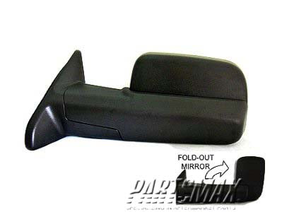 1320 | 2010-2010 DODGE RAM 1500 LT Mirror outside rear view Manual; w/Towing Pkg; Textured | CH1320314|55372073AC