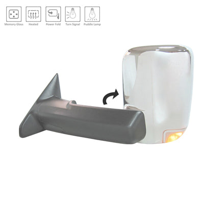 1320 | 2015-2018 RAM 2500 LT Mirror outside rear view w/o Memory; Pwr-Folding; Chrome | CH1320398|68416903AC