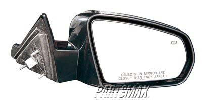 1321 | 2008-2009 CHRYSLER SEBRING RT Mirror outside rear view Conv; w/o Fold-Away Design; Heated; Black (Code XR); PTM; see notes | CH1321323|1AL021XRAC-PFM