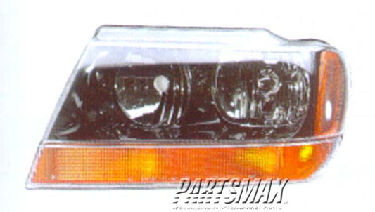 1150 | 1999-2004 JEEP GRAND CHEROKEE LT Headlamp assy composite Grand Cherokee Laredo; to 1/14/02 | CH2502121|5103401AA