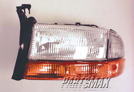 2502 | 2002-2004 DODGE DAKOTA LT Headlamp assy composite from 8/18/97; includes park/signal/marker lamps | CH2502122|55055111AI