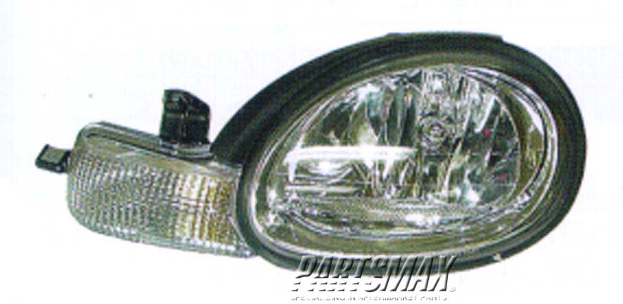 2502 | 2001-2001 DODGE NEON LT Headlamp assy composite w/black bezel | CH2502127|5303425AC