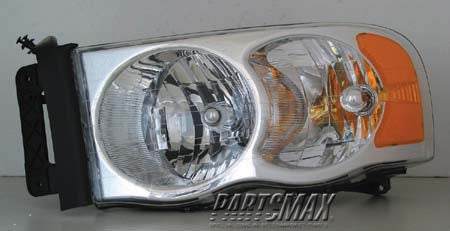 2502 | 2002-2005 DODGE RAM 3500 LT Headlamp assy composite includes park/signal/marker lamps; late design | CH2502135|55077121AF