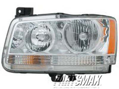 2502 | 2008-2008 DODGE MAGNUM LT Headlamp assy composite Halogen; w/Chrome Bezel | CH2502214|4806339AB