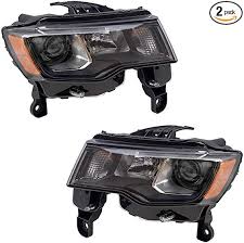 2502 | 2017-2021 JEEP GRAND CHEROKEE LT Headlamp assy composite Std Type; Black | CH2502309|68266647AF