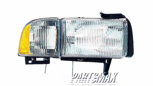 2503 | 1994-1998 DODGE RAM 3500 RT Headlamp assy composite w/o Sport Pkg; Includes Park/Signal/Marker Lamps | CH2503101|55076748AD