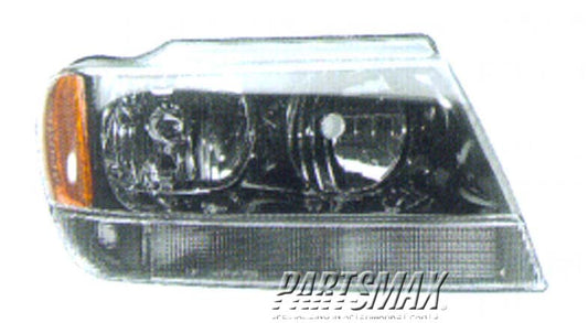 2503 | 2002-2003 JEEP GRAND CHEROKEE RT Headlamp assy composite Grand Cherokee Limited/Overland | CH2503120|55155552AI