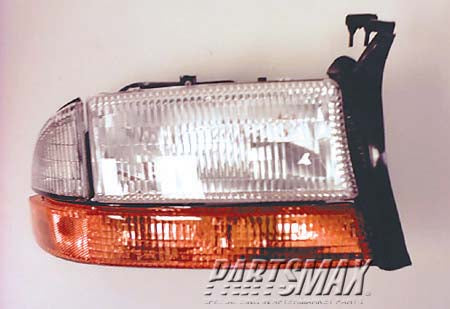 2503 | 1998-2001 DODGE DAKOTA RT Headlamp assy composite includes park/signal/marker lamps | CH2503122|55055110AI