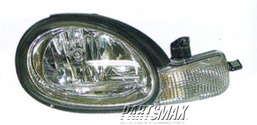 2503 | 2001-2001 PLYMOUTH NEON RT Headlamp assy composite w/black bezel | CH2503127|5303424AB