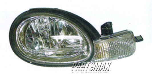 2503 | 2001-2001 PLYMOUTH NEON RT Headlamp assy composite w/black bezel | CH2503127|5303424AB