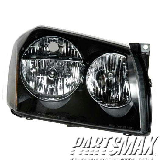 2503 | 2005-2007 DODGE MAGNUM RT Headlamp assy composite 2.7L|3.5L; Black Bezel | CH2503166|4805754AG