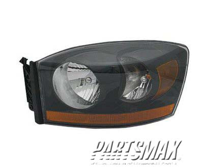 2518 | 2006-2006 DODGE RAM 1500 LT Headlamp lens/housing NEW STYLE; w/Black Bezel | CH2518115|55372815AB