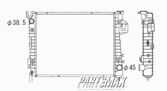 3010 | 2005-2005 DODGE RAM 1500 Radiator assembly w/5.9L V8 gas engine; late design | CH3010281|52028830AF