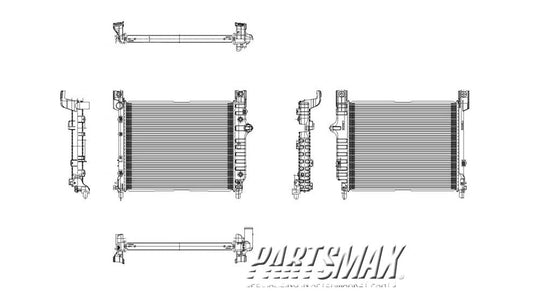 3010 | 2000-2002 DODGE DAKOTA Radiator assembly 4.7L; w/Heavy Duty Cooling | CH3010286|52028818AD