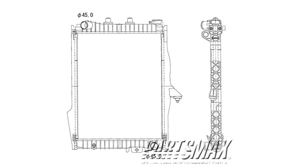 2870 | 2004-2009 DODGE DURANGO Radiator assembly 3.7L; V6 engine | CH3010317|52029043AD