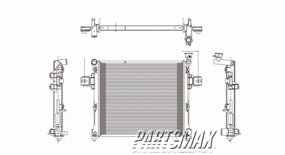 3010 | 2005-2010 JEEP GRAND CHEROKEE Radiator assembly Grand Cherokee; w/6 cyl engine | CH3010327|55116849AC