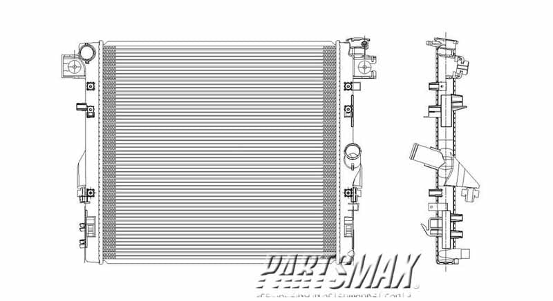 3010 | 2018-2018 JEEP WRANGLER JK Radiator assembly M/T | CH3010343|68143886AA