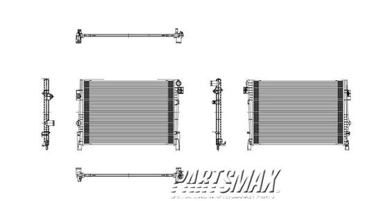 2870 | 2009-2020 DODGE JOURNEY Radiator assembly 2.4L/3.5L; A/T | CH3010348|68038238AB
