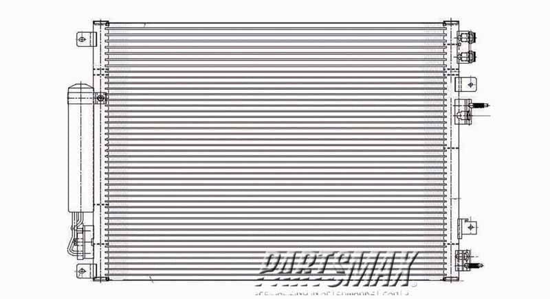 3030 | 2005-2009 CHRYSLER 300 Air conditioning condenser includes trans cooler & receiver/drier | CH3030210|5137693AE