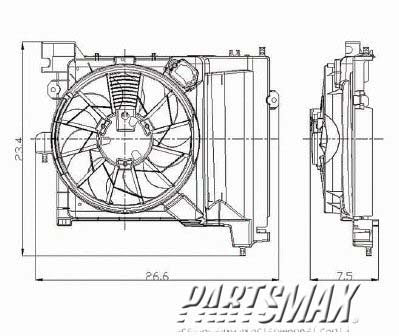 2925 | 2007-2009 CHRYSLER ASPEN Condenser fan electric fan assembly | CH3113105|52029175AF