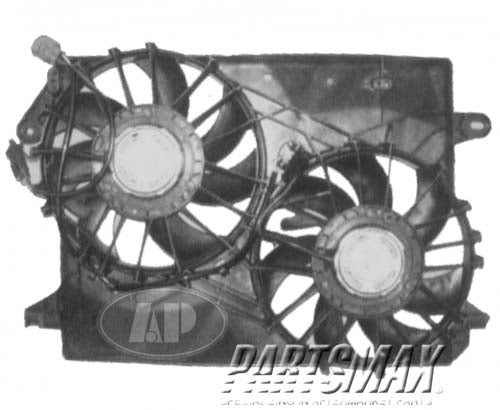 3115 | 2005-2008 DODGE MAGNUM Radiator cooling fan assy 5.7L|6.1L; Std Duty; Motor/Blade/Shroud Dual Fan Assy; see notes | CH3115132|5137717AB-PFM