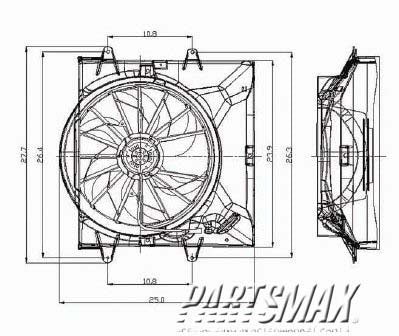 3115 | 2004-2004 JEEP GRAND CHEROKEE Radiator cooling fan assy 4.0L; w/o Towing Pkg; w/Fan Shroud; see notes | CH3115142|52079528AD-PFM