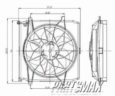 3115 | 2005-2007 JEEP LIBERTY Radiator cooling fan assy electric fan assembly; w/2.4L gas engine | CH3115143|55037692AB