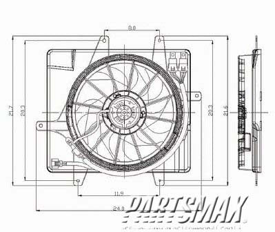 3115 | 2006-2010 CHRYSLER PT CRUISER Radiator cooling fan assy w/o turbo | CH3115146|5179470AA