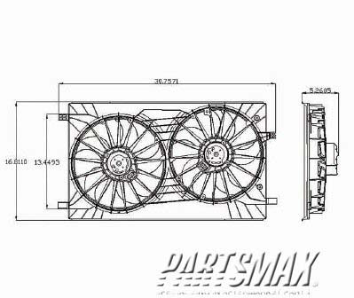 3115 | 2008-2011 DODGE CALIBER Radiator cooling fan assy SE|SXT|R/T; 2.4L; Fan Module | CH3115149|68004051AA