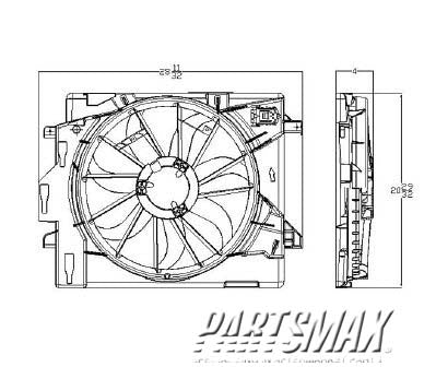 3115 | 2008-2016 CHRYSLER TOWN & COUNTRY Radiator cooling fan assy 4 Speed Trans | CH3115157|5058674AD