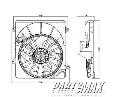 3115 | 2008-2012 JEEP LIBERTY Radiator cooling fan assy  | CH3115159|68033228AA