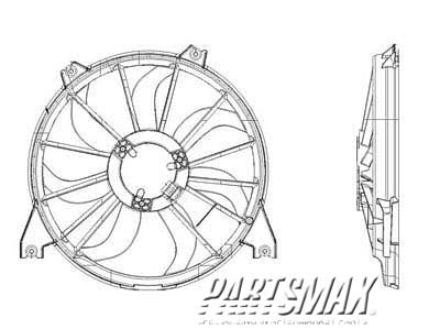 3115 | 2009-2009 DODGE JOURNEY Radiator cooling fan assy  | CH3115160|68038241AA