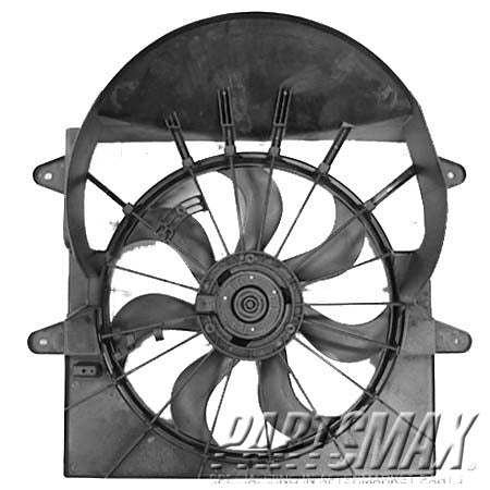 3117 | 2006-2007 JEEP COMMANDER Radiator fan/motor assembly 3.7L|4.7L; Motor/Blade/Shroud Assy; see notes | CH3117102|5143208AA-PFM