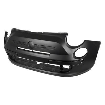 1000 | 2012-2017 FIAT 500 Front bumper cover LOUNGE; w/Chrome Trim; prime | FI1000103|1RZ55TZZAC