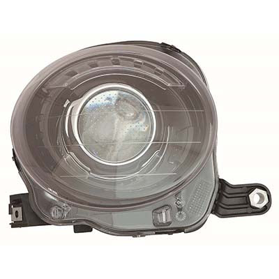 2503 | 2012-2019 FIAT 500 RT Headlamp assy composite Projector Type; w/Black Bezel; w/Chrome Trim | FI2503101|68172230AC