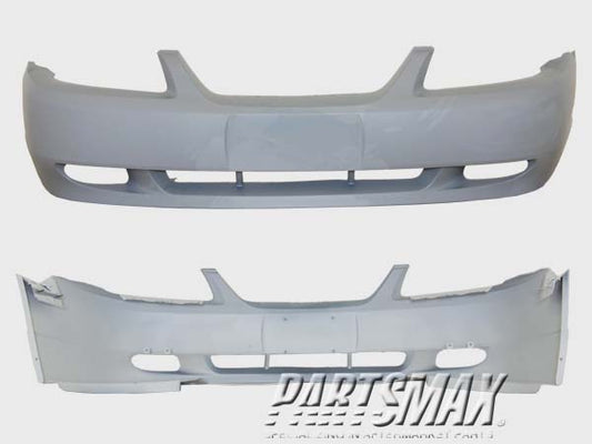 250 | 1999-2004 FORD MUSTANG Front bumper cover GT; prime | FO1000439|YR3Z17D957GA