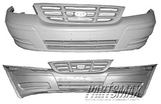 1000 | 1999-2000 FORD WINDSTAR Front bumper cover base/LX; gold textured bottom; paint to match upper | FO1000471|YF2Z17D957JB
