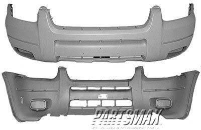 1000 | 2001-2002 FORD ESCAPE Front bumper cover XLS; w/o Fog Lamps; w/Lip Mldg Holes; Dark Gray | FO1000472|YL8Z17757JAA