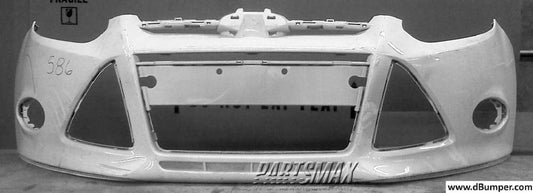 1000 | 2012-2014 FORD FOCUS Front bumper cover H/B; SE|SEL; prime | FO1000664|BM5Z17D957CAPTM