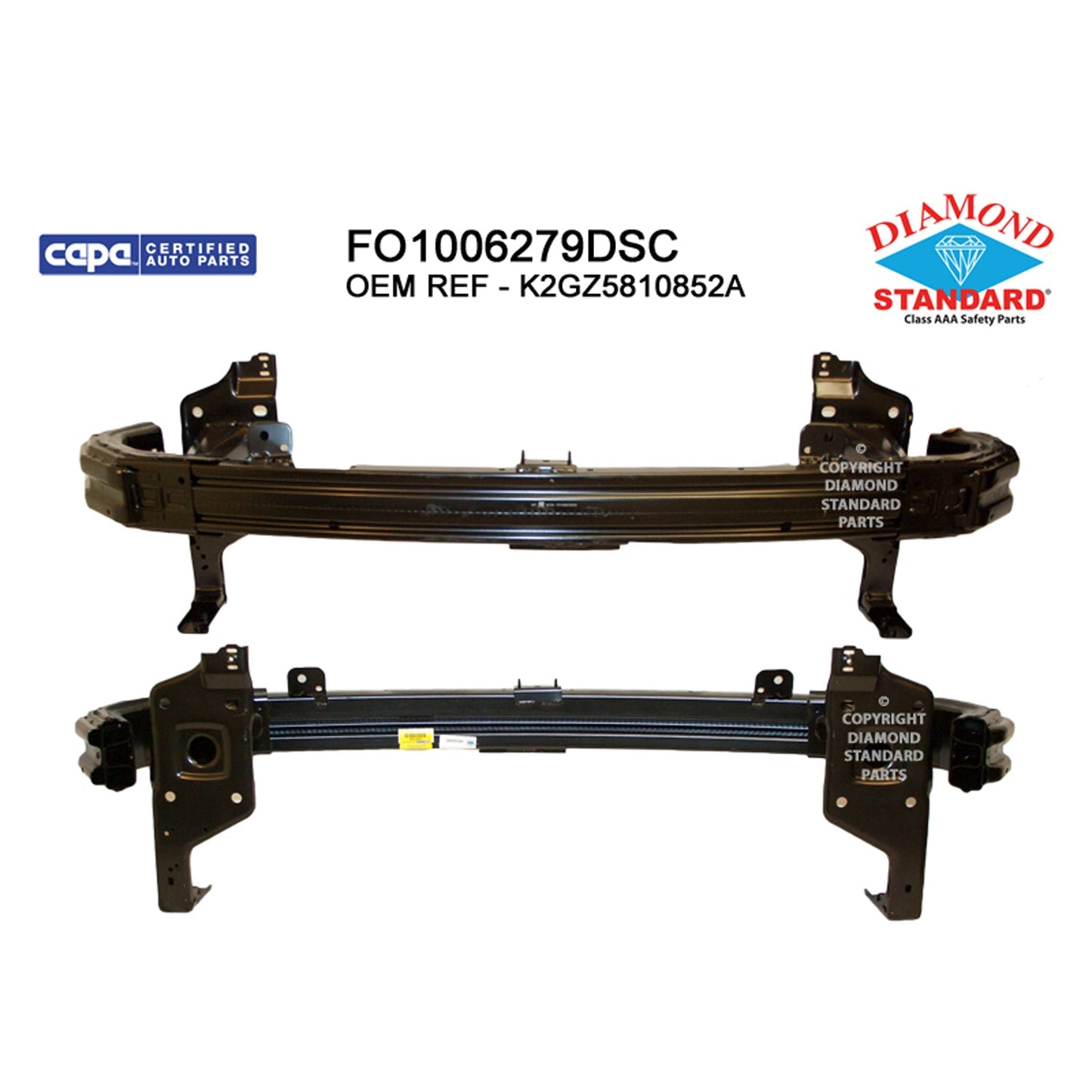 1006 | 2019-2021 LINCOLN NAUTILUS Front bumper reinforcement w/o Front Tow Hook | FO1006279|K2GZ5810852A