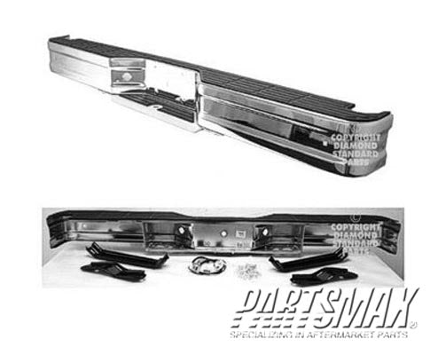 1103 | 1997-1997 FORD F-150 Rear bumper assembly includes pads/brackets/hardware/lic. lamp; bright | FO1101126|FO1101126