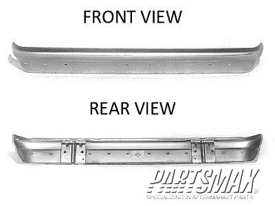 1102 | 1992-1993 FORD E-150 ECONOLINE CLUB WAGON Rear bumper face bar except step type; w/o pad; w/o Rear Object Sensors; bright | FO1102300|F2UZ17906C