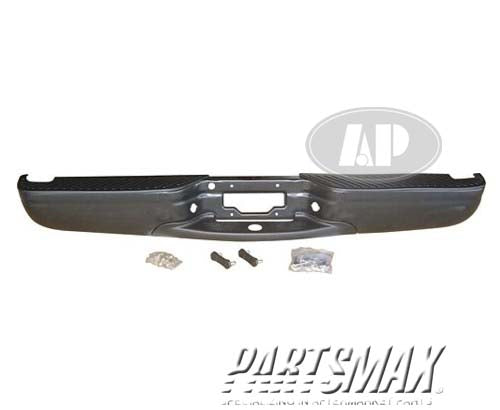 1103 | 1997-2003 FORD F-150 Rear bumper assembly Styleside; black; includes step pad & brackets; except Super Cab | FO1103102|YL3Z17906CAB