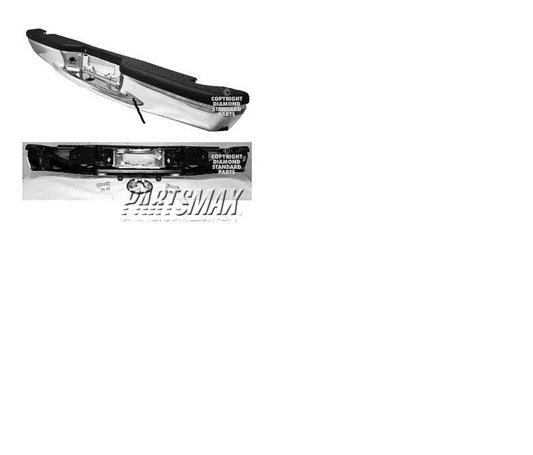 1103 | 1997-2003 FORD F-150 Rear bumper assembly Flareside; Chrome; w/Step Pads/Brackets/Lic Lamps; see notes | FO1103103|YL3Z17906BA-PFM