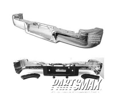 1103 | 2004-2006 FORD F-150 Rear bumper assembly Flareside; new design; w/o sensor; complete assy; w/o hitch plate; bright | FO1103121|FO1103121